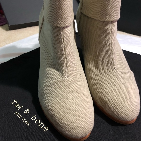 🔥 FIRE SALE CLOSET CLOSING🔥 NIB Rag & Bone classic Newbury boots Canvas Taupe - Picture 2 of 8